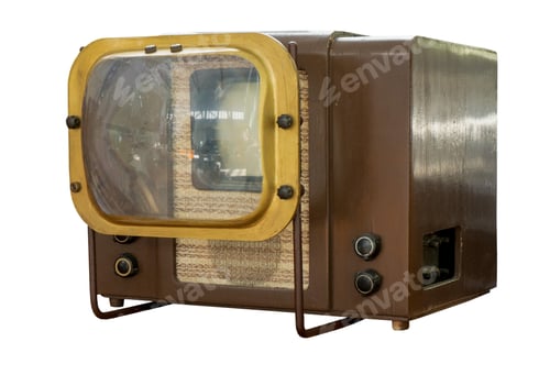 Preview: Old TV isolated on white background