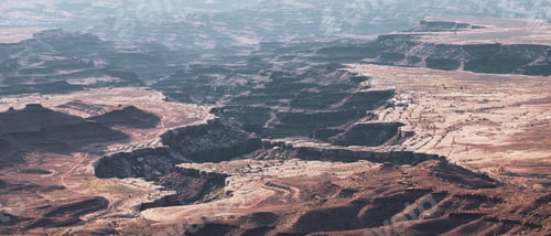 Preview: Scenic American Landscape and Red Rock Mountains in Desert Canyon.