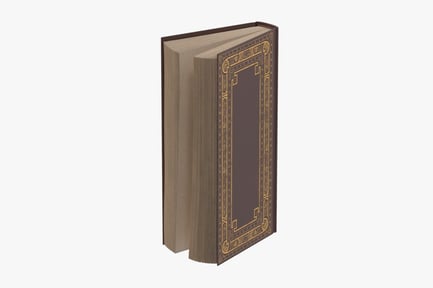 Preview: Ornate Dark Brown Book Open