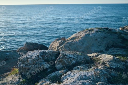 Preview: Rock beach summer clear water sea ocean landscape stones