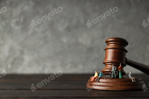 Preview: Concept of Auction, composition with wooden hammer