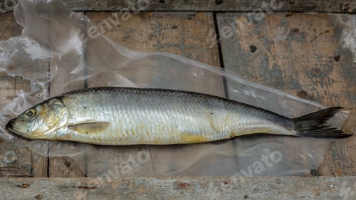 Preview: Fresh Herring On A Wooden Surface