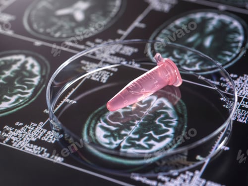 Preview: A glimpse into medical research with brain scans and a microcentrifuge tube.