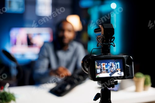 Preview: Adult Man Behind Camera Making Video