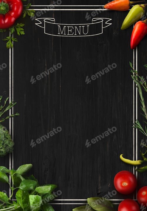 Preview: Black board as mockup for restaurant menu