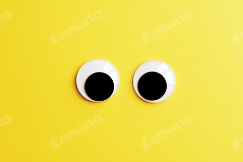 Preview: googly eyes on yellow color background