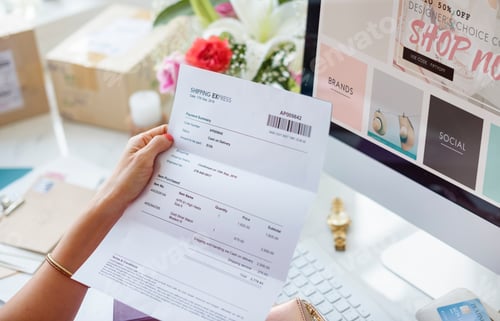 Preview: Woman reading payment bill