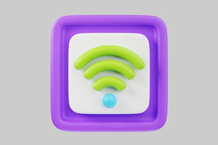 Visualização: Quadrado de sinal sem fio roxo