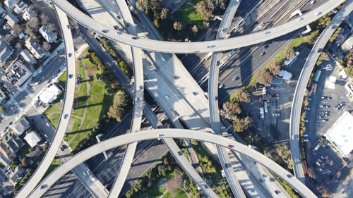 Preview: Beautiful aerial shot of the MacArthur Maze, Oakland CA, USA