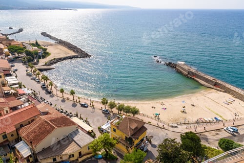 Preview: Aerial view of beach in Pizzo town