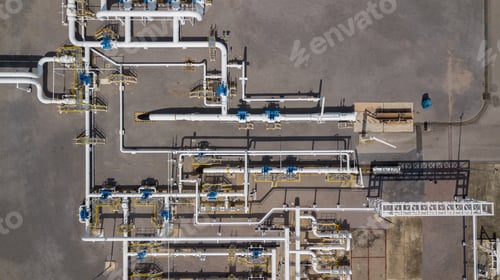 Preview: Aerial view natural gas pipeline, High pressure pipes gas plant pipelines, Industry natural gas.