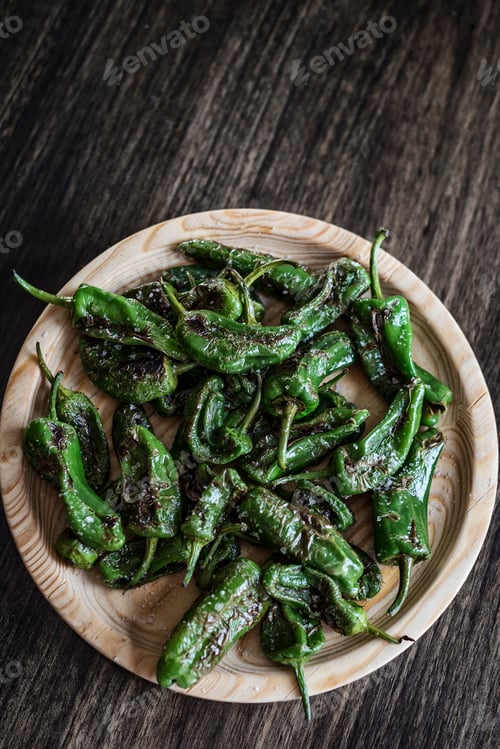 Preview: pimientos padron grilled green peppers spanish tapas snack