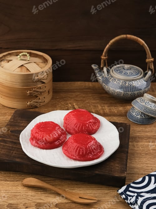 Preview: Ang Kue (Kue Ku) or Kue Thok, steamed Chinese pastry