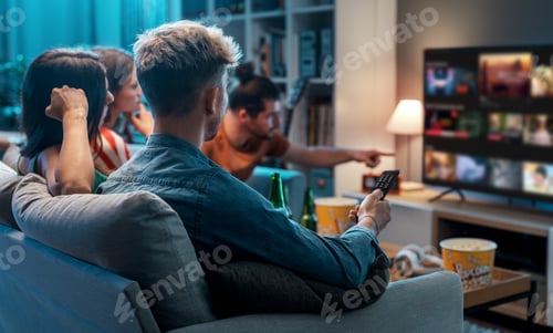 Preview: Friends watching movies together at home