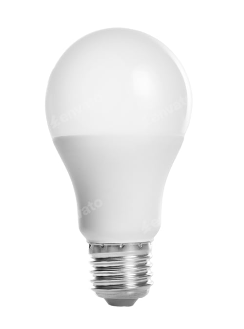 Preview: New light bulb for lamp on white background