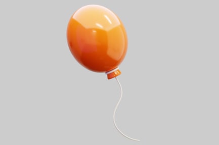 Vorschau: Lebendiger orangefarbener 3D-Ballon