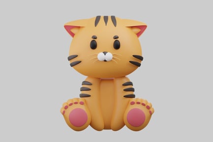 Preview: Cartoon orange tiger kitten
