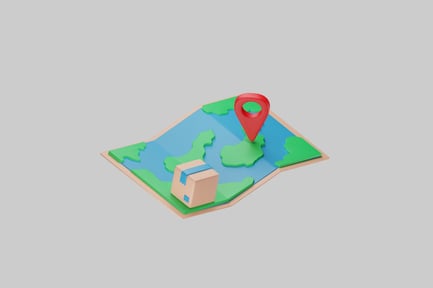 Preview: Map with pin and box markers