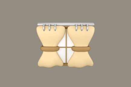 Preview: Curtains Icon 3D Illustration