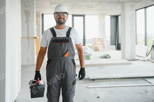 Preview: Indian worker makes repairs in an apartment