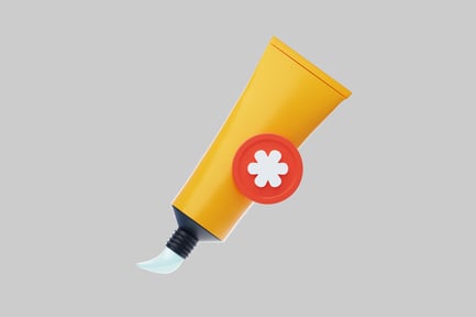 Preview: Yellow medical cream tube with mark