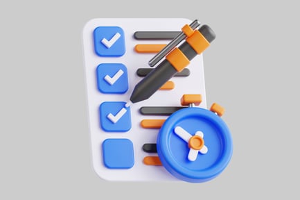 Preview: Task list with pen and clock