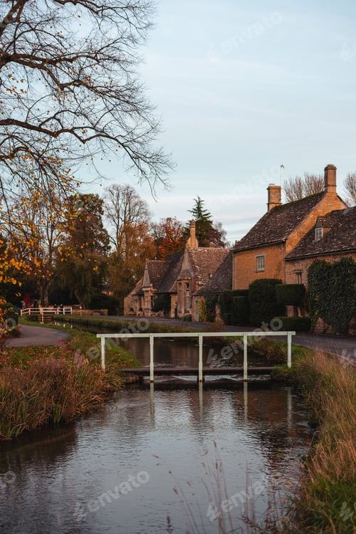 Preview: Charming English countryside village scene