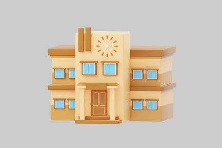 Preview: Cartoon style city school building