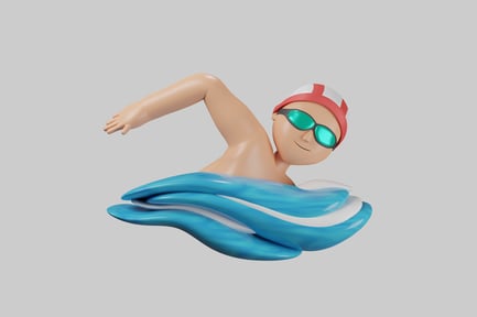 Preview: Cartoonish swimmer with accessories