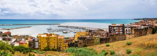 Preview: Panoramic photo of the fishing town of Sciacca on the Medieterranean Coast in the Agrigento Province