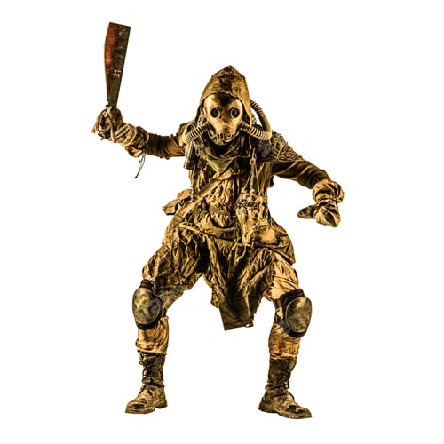 Preview: Post apocalyptic human threatening with cane knife