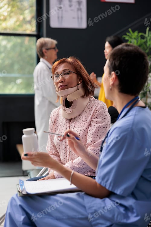 Preview: Senior patient with cervical neck collar