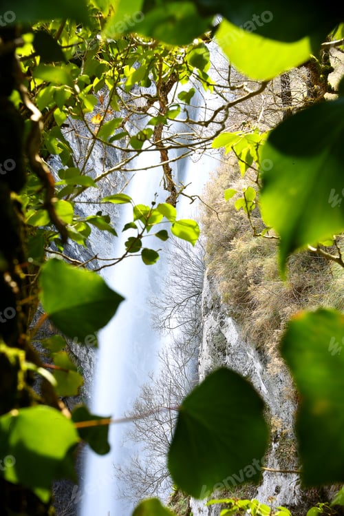 Preview: Autumn tree and waterfall