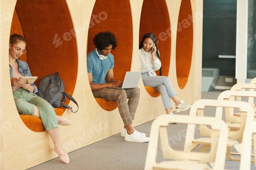 Preview: Modern students in university hall