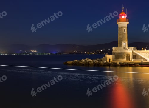 Preview: Lighthouse at dusk in Saint-Tropez, France