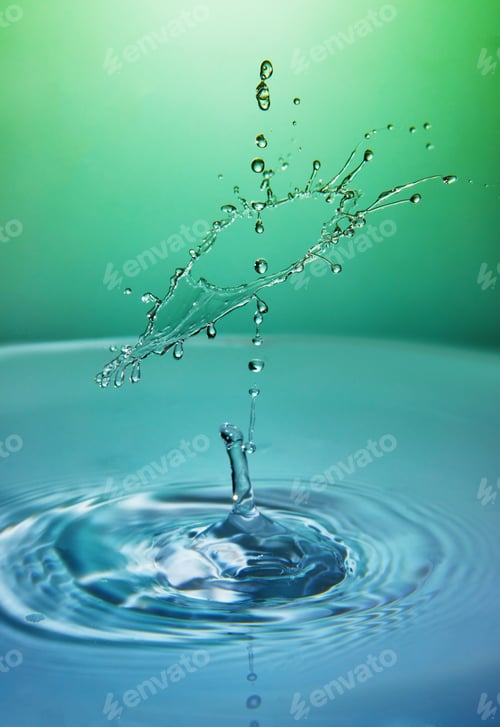 Preview: Abstract background of splash of color water, collision of colored drops, the concept