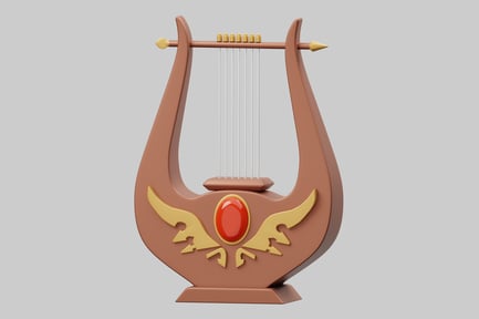 Preview: Elegant lyre with gem accent