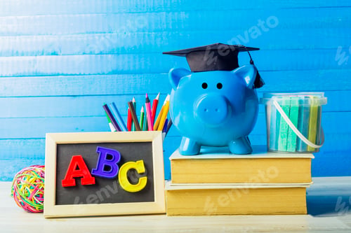 Preview: College graduate student diploma piggy bank