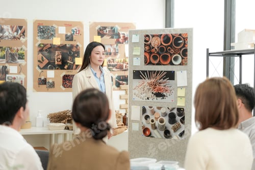 Preview: Asian professionals collaborate in a sustainable packaging design
