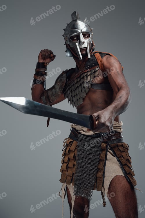 Preview: Violent black arena fighter in battle stance