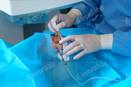 Preview: Surgeon Performing Delicate Eye Procedure in Operating Room