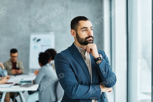 Preview: young business people meeting office portrait man businessman teamwork group