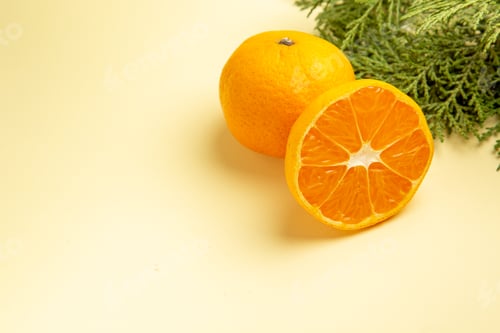 Preview: front view fresh tangerines on the white background color fruit photo fresh orange citrus