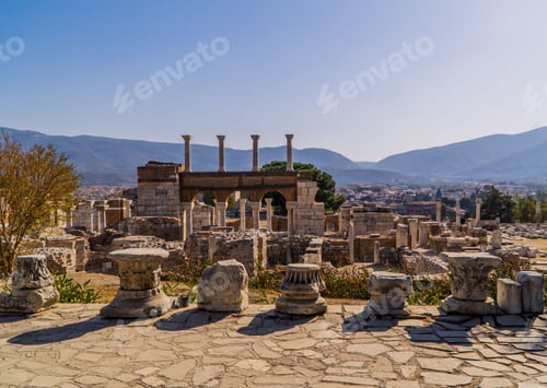 Preview: Ancient columns and ruins at the St John Basilica in Turkey