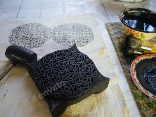 Preview: Uzbek stencil fittings with black paint