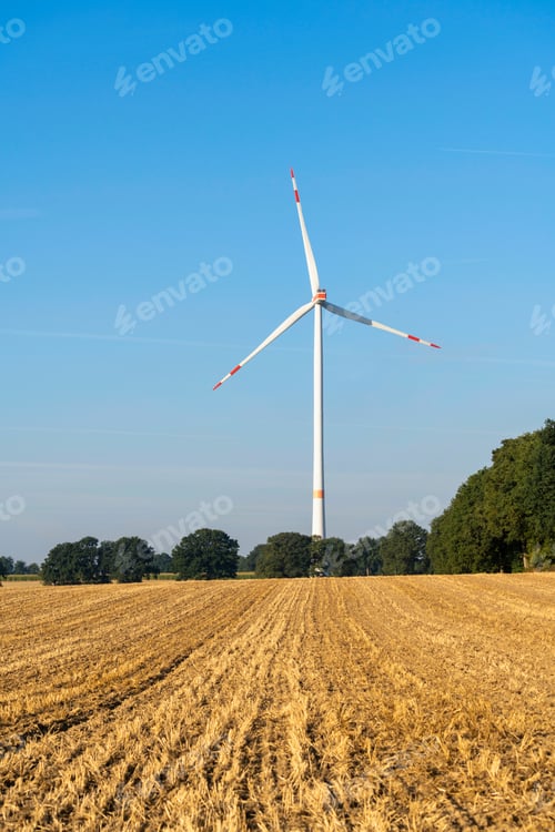 Preview: Long exposure of windmill on the farmland.