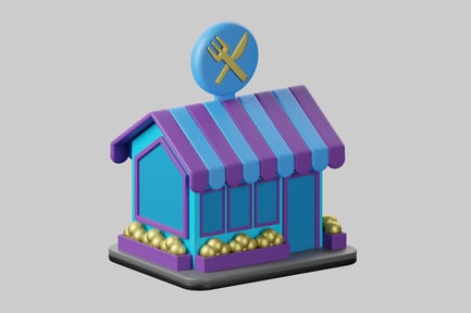 Preview: Cartoon restaurant building asset