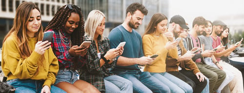Preview: Generation z people using smartphones