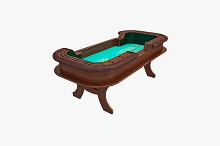 Preview: Wooden poker table with integrated tray and shelf