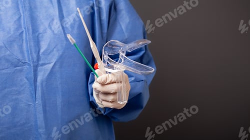 Preview: Medical Professional Holding Gynecological Examination Tools